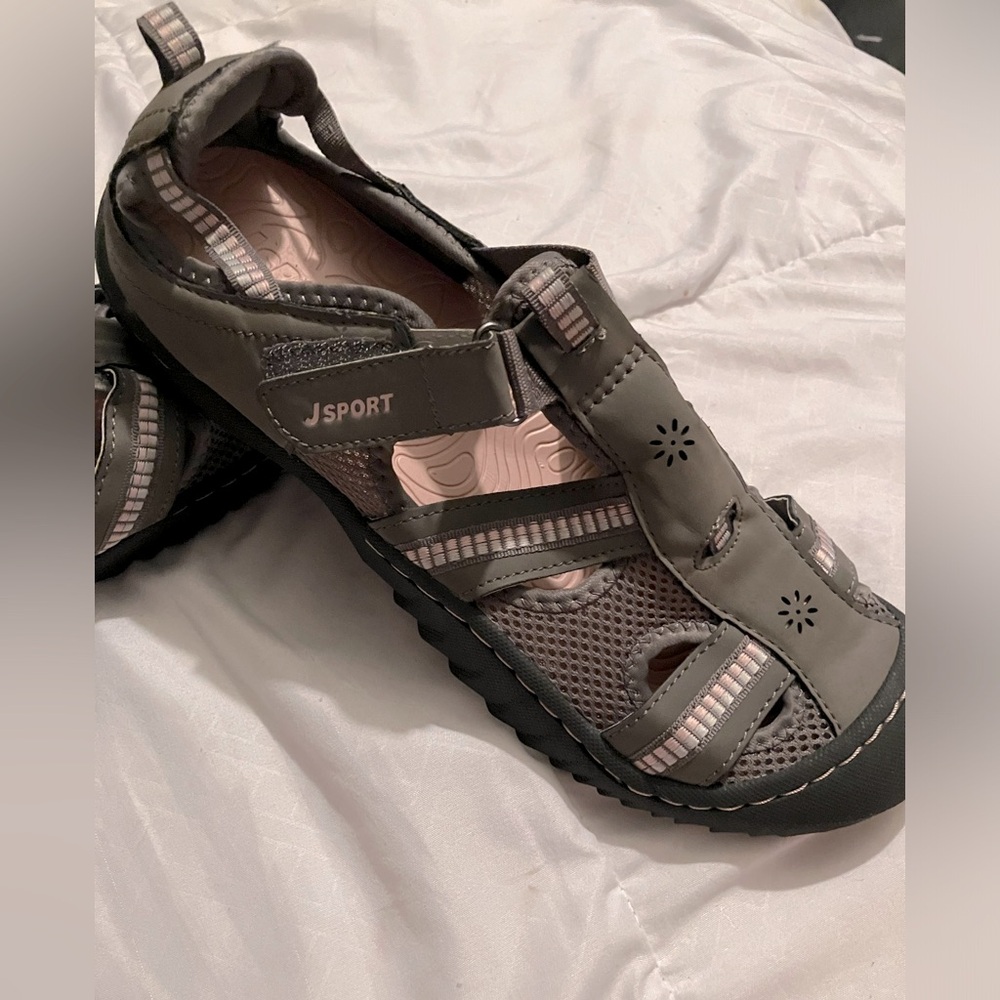 J Sport by Jambu grey pink Size 11 hiking active sandals NWOT